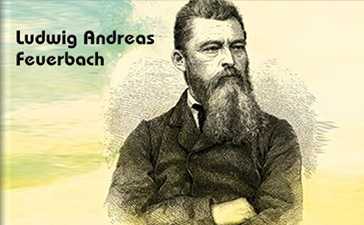 Alman filozof Ludwig Andreas von Feuerbach'ı ve din eleştirisi düşüncesini simgeleyen portre temalı kapak görseli